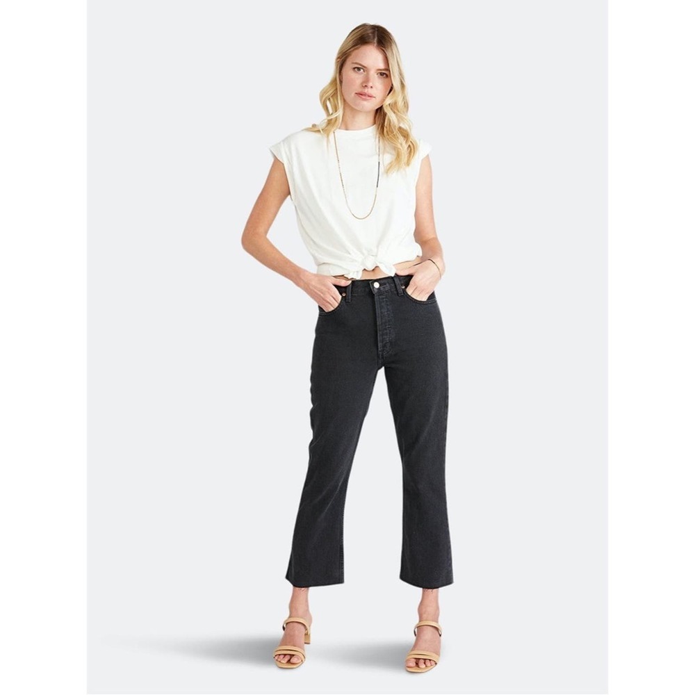 ETICA Women's Size 28  Josie High Rise Crop Flare Jeans Obsidian NWT $180